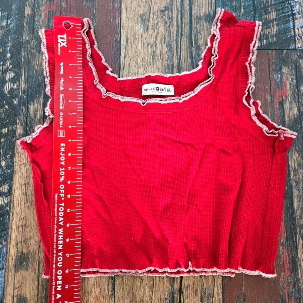 Natural Life Cropped Ruffle Tank XL - Picture 4 of 5